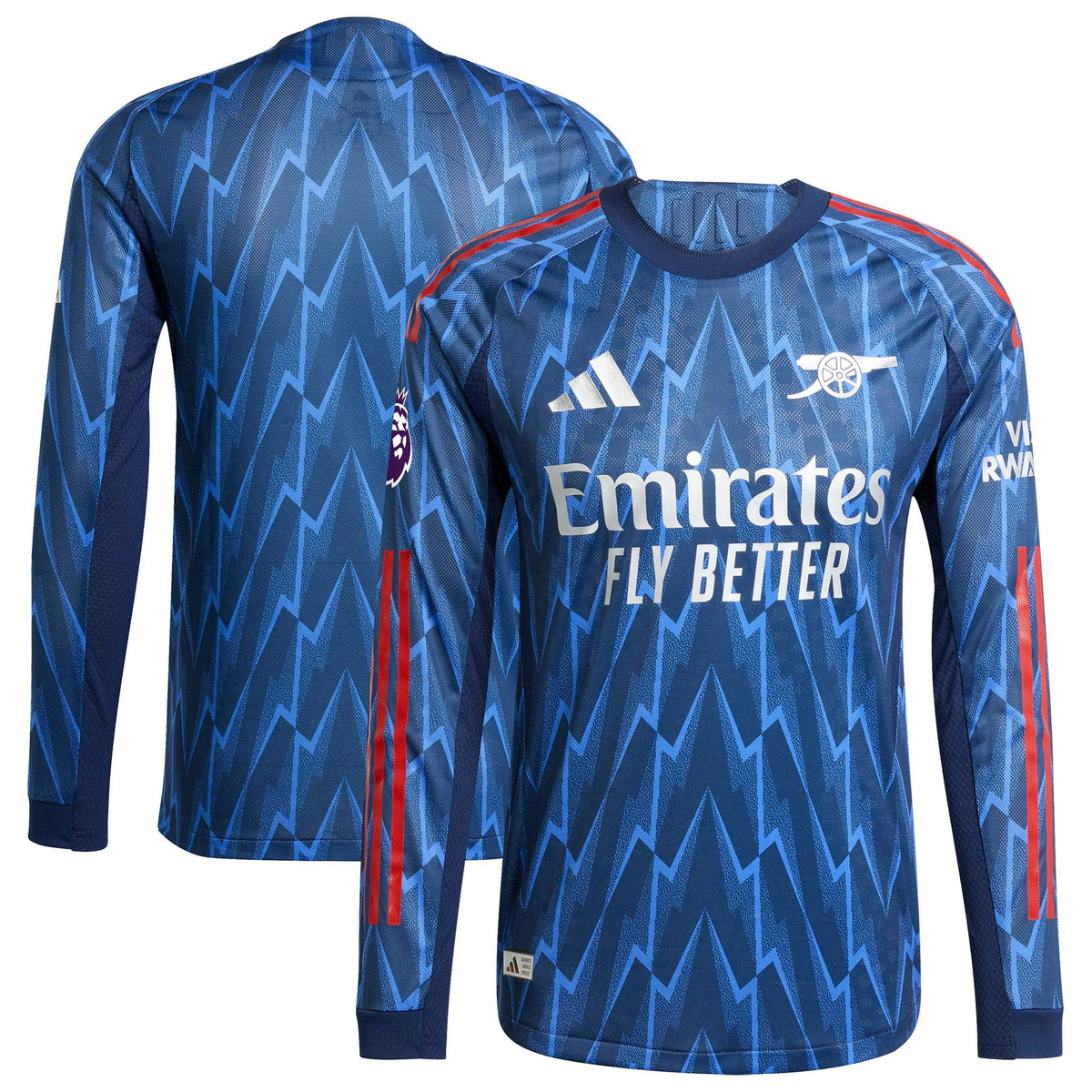 Arsenal adidas 2025/26 Away Long Sleeve Jersey with Patch - Blue
