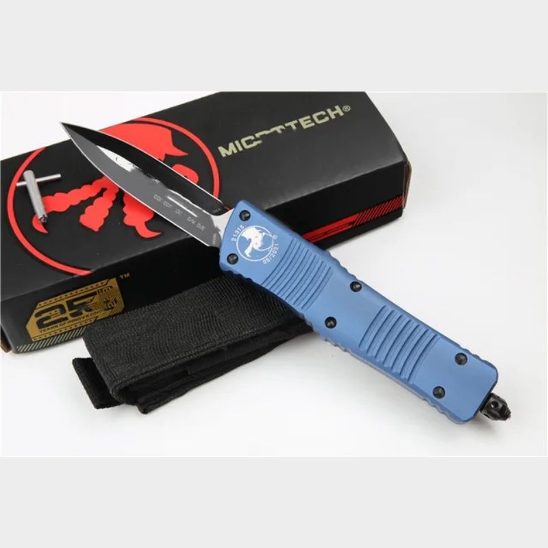Micro Tech Hunting Knife Blue
