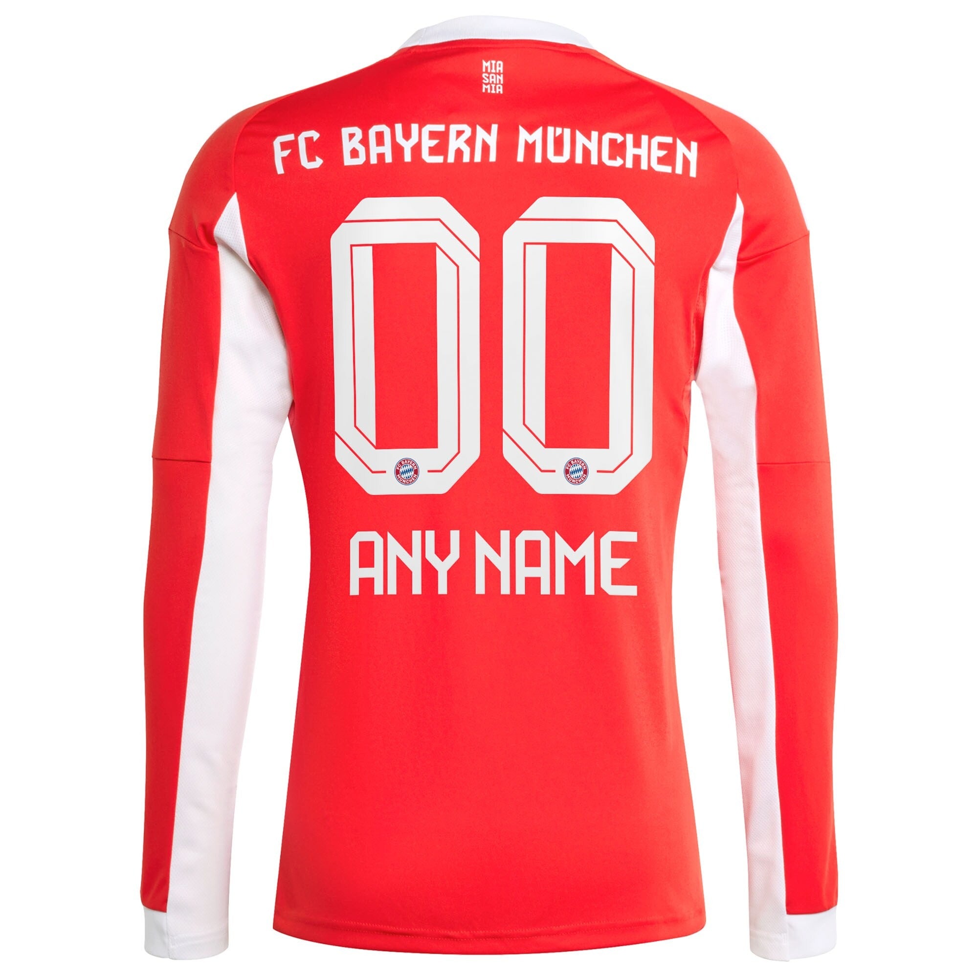 Bayern Munich adidas 2025/26 Home Long Sleeve Custom Jersey - Red