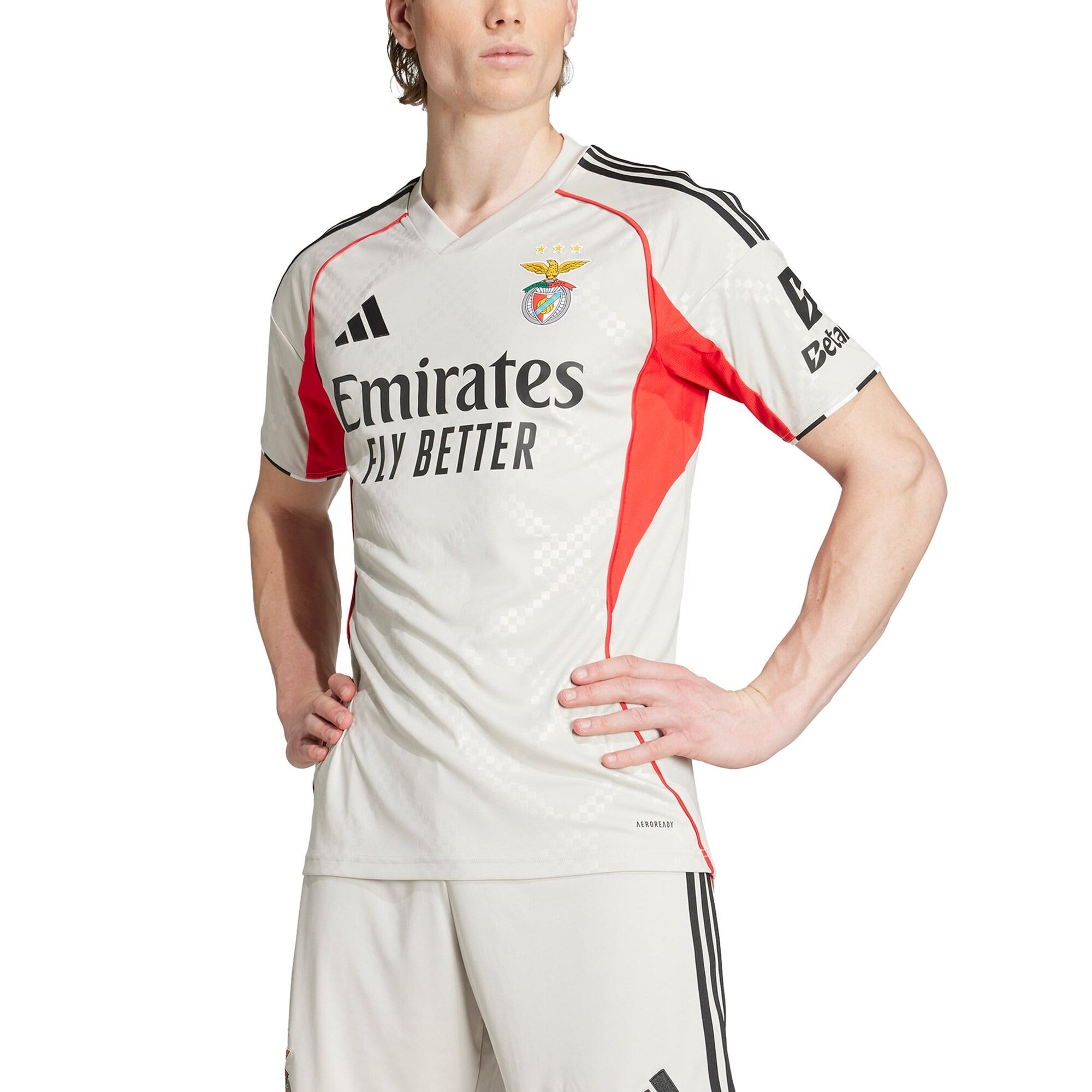 Benfica adidas 2025/26 Away Custom Jersey - Gray