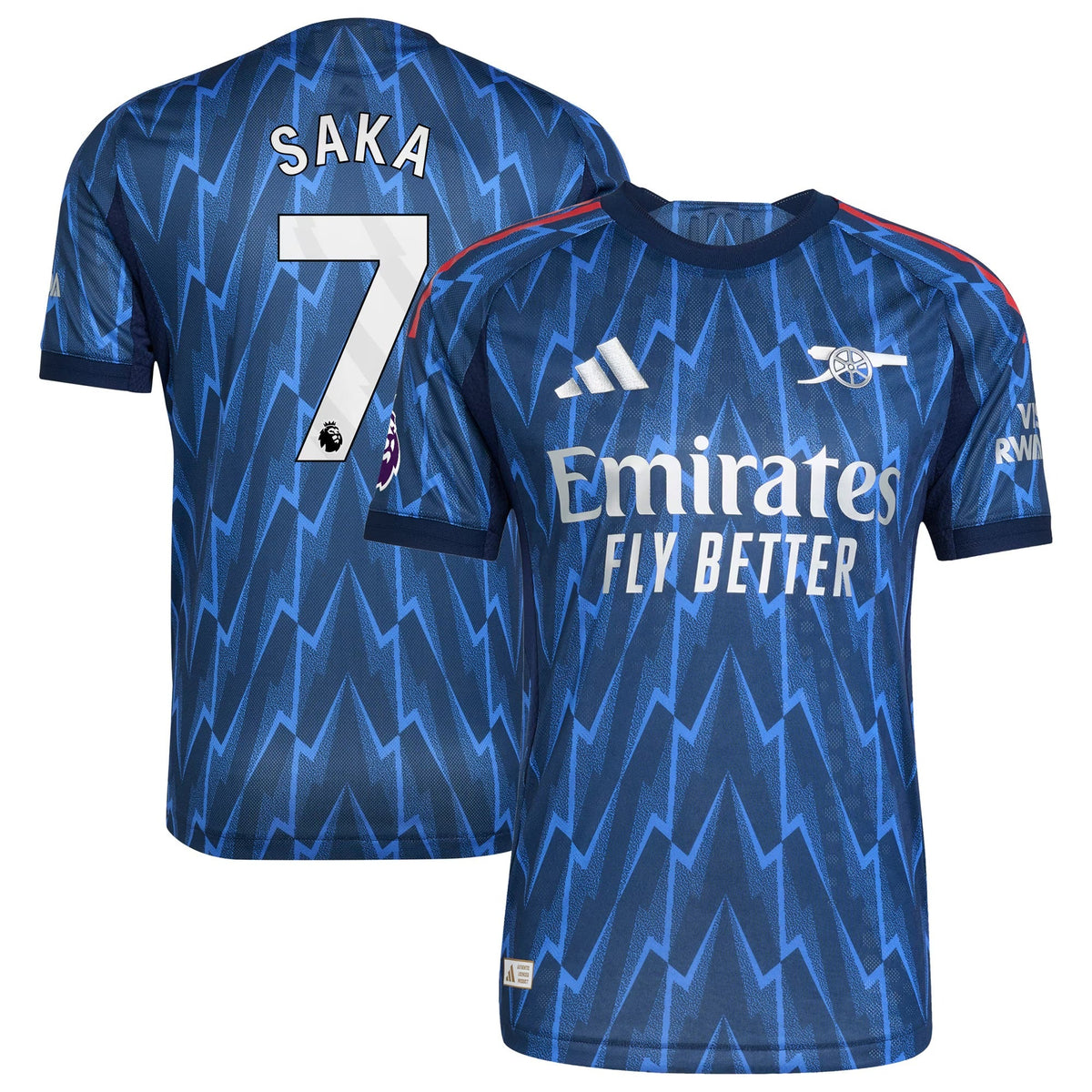 Bukayo Saka Arsenal adidas 2025/26 Away Player Jersey - Blue