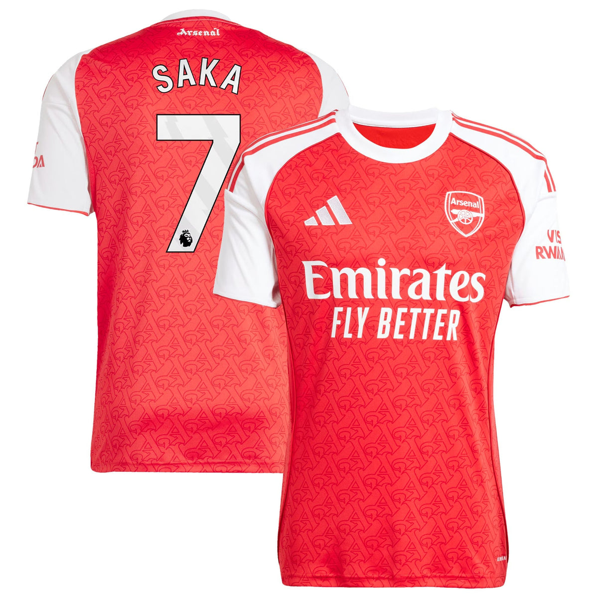 Bukayo Saka Arsenal adidas 2025/26 Home Player Jersey - Red