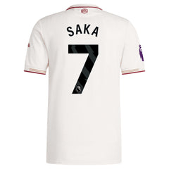Bukayo Saka Arsenal adidas 2025/26 Third Player Jersey - White