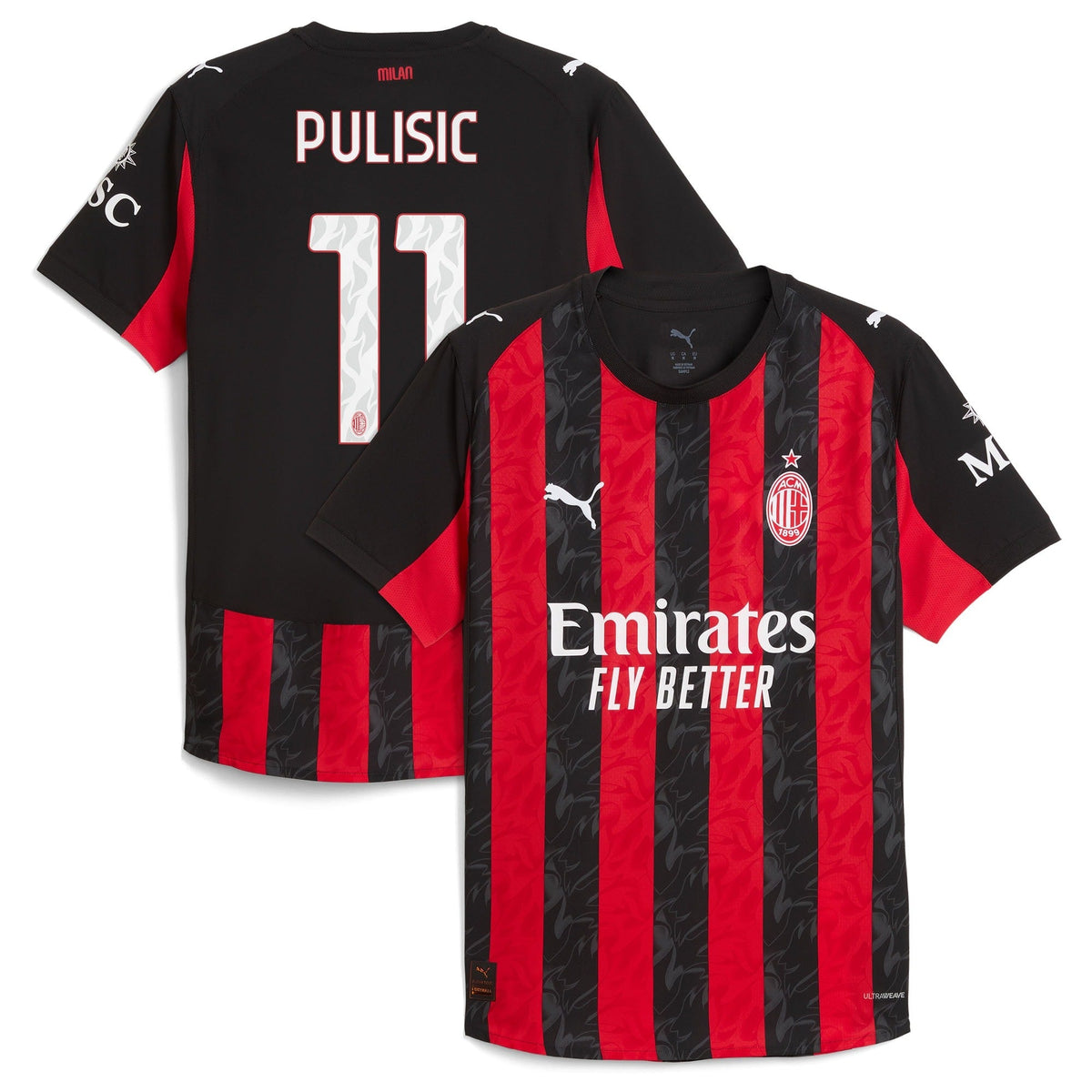 Christian Pulisic AC Milan Puma 2025/26 Home Player Jersey - Red