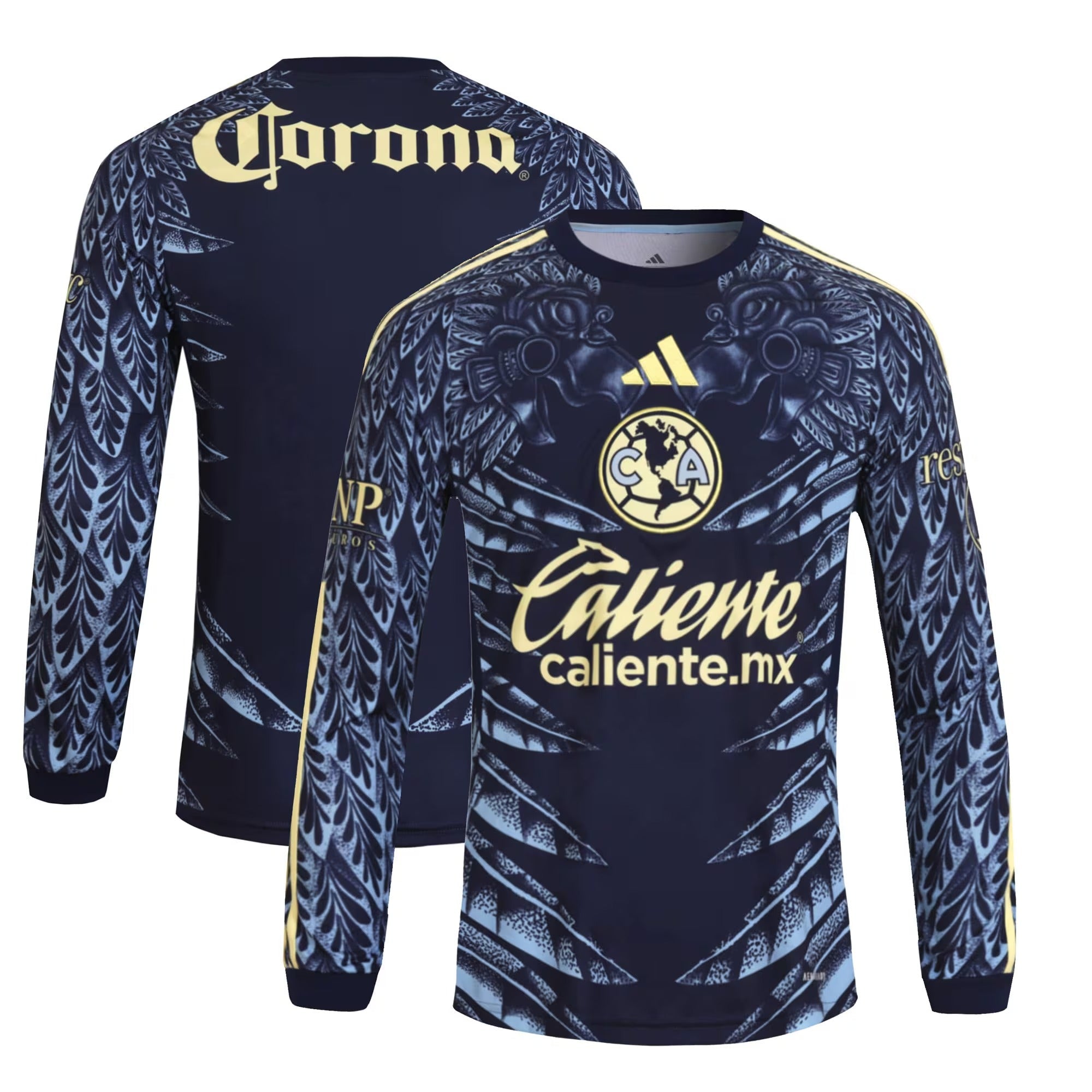 Club America adidas 2025/26 Away Long Sleeve Jersey - Navy