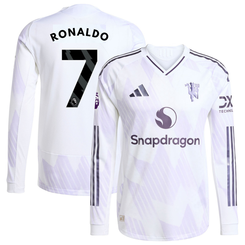 Cristiano Ronaldo Manchester United adidas 2025/26 Away Long Sleeve Player Jersey - White