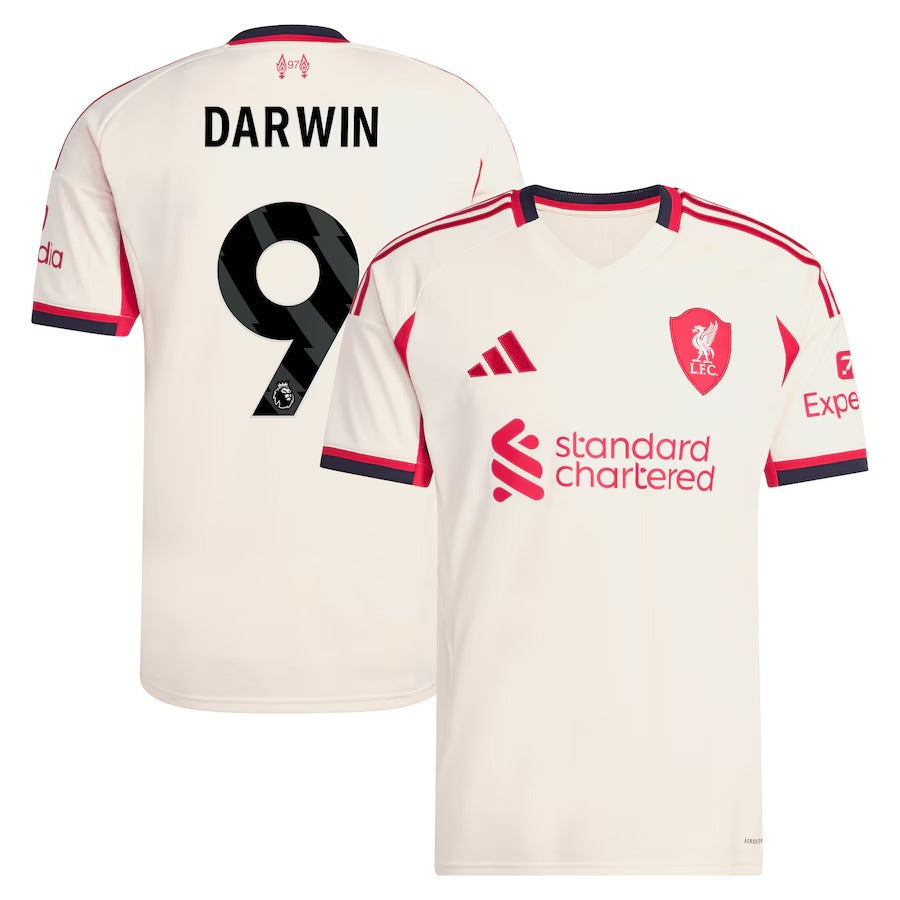 Darwin Núñez Liverpool adidas 2025/26 Away Player Jersey - White