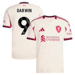 Darwin Núñez Liverpool adidas 2025/26 Away Player Jersey - White