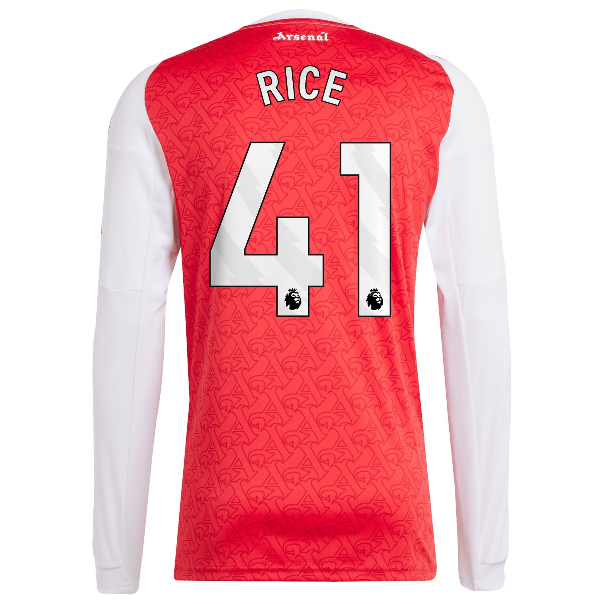 Declan Rice Arsenal adidas 2025/26 Home Long Sleeve Player Jersey - Red