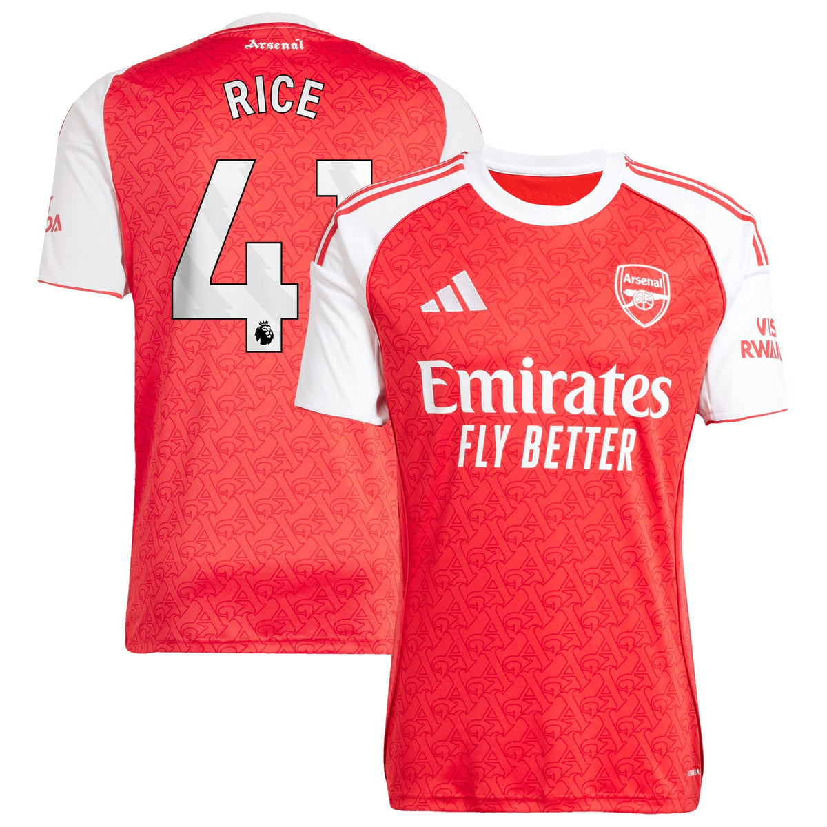 Declan Rice Arsenal adidas 2025/26 Home Player Jersey - Red