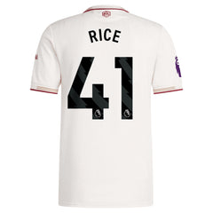 Declan Rice Arsenal adidas 2025/26 Third Player Jersey - White
