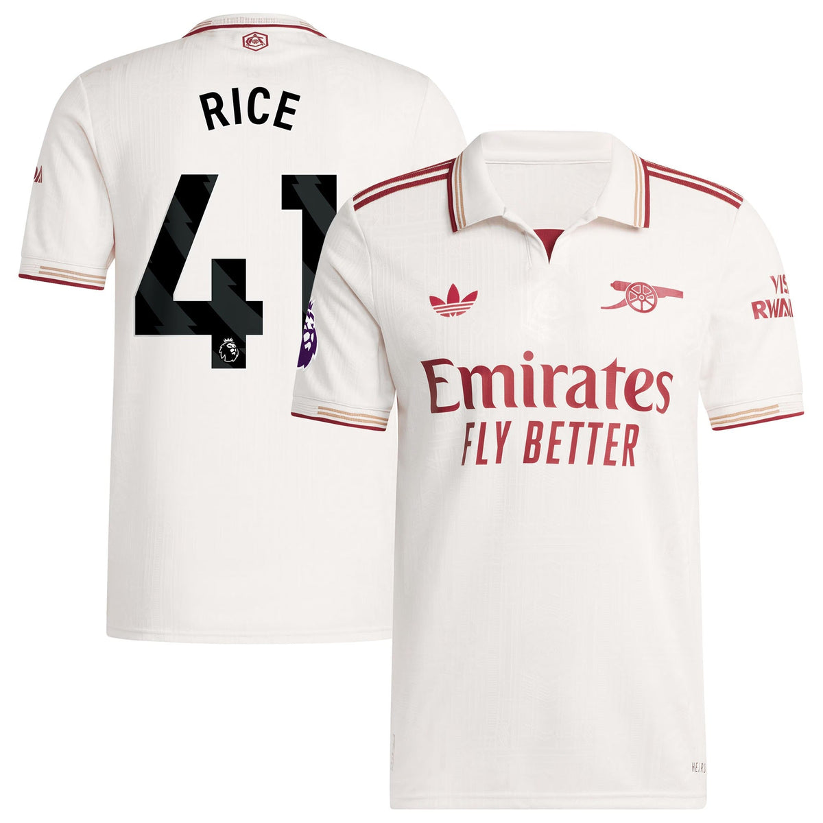 Declan Rice Arsenal adidas 2025/26 Third Player Jersey - White