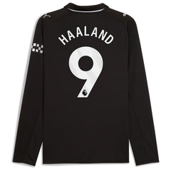 Erling Haaland Manchester City Puma 2025/26 Away Long Sleeve Player Jersey - Black