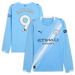 Erling Haaland Manchester City Puma 2025/26 Home Long Sleeve Player Jersey - Sky Blue