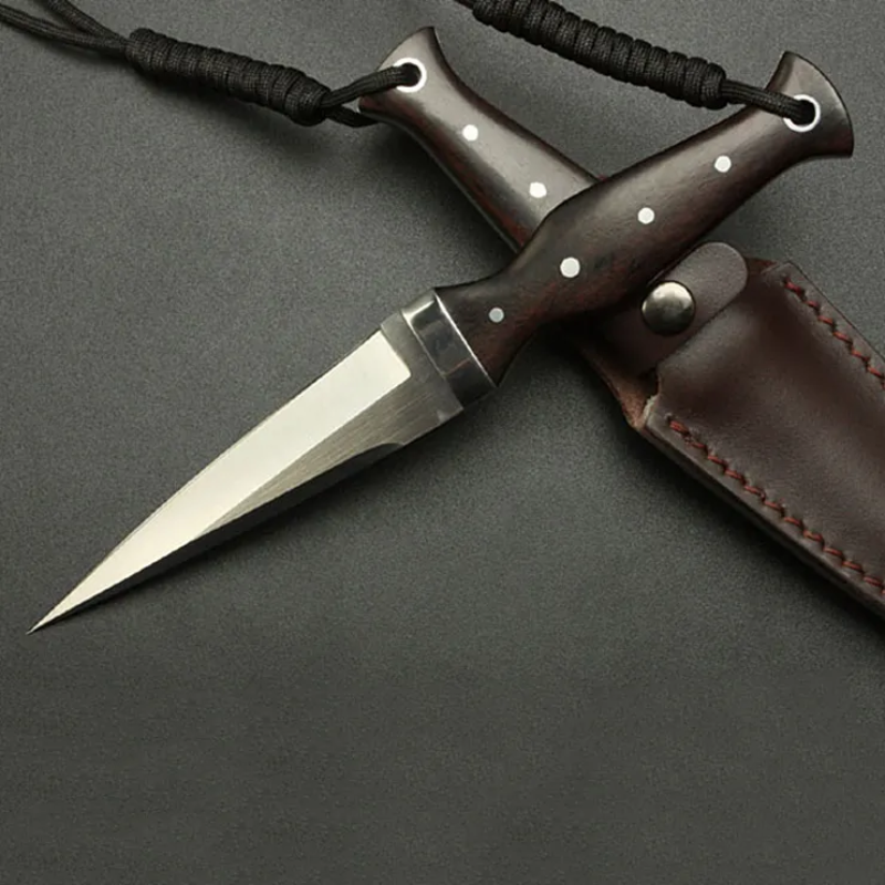 Fixed blade knife aus10a 60hrc satin blade For Hunting