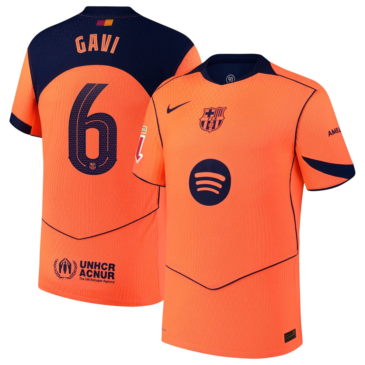 Gavi Barcelona Nike 2025/26 Third Player Jersey - Orange
