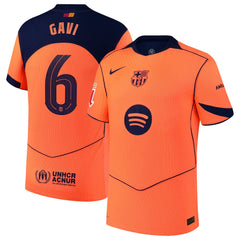 Gavi Barcelona Nike 2025/26 Third Player Jersey - Orange