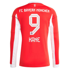 Harry Kane Bayern Munich Adidas 2025/26 Home Long Sleeve Jersey - Red
