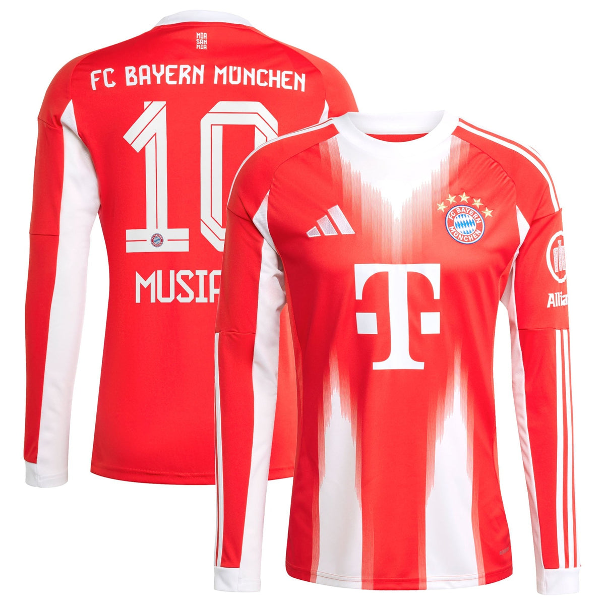 Jamal Musiala Bayern Munich adidas Home 2025/26 Long Sleeve Player Jersey - Red