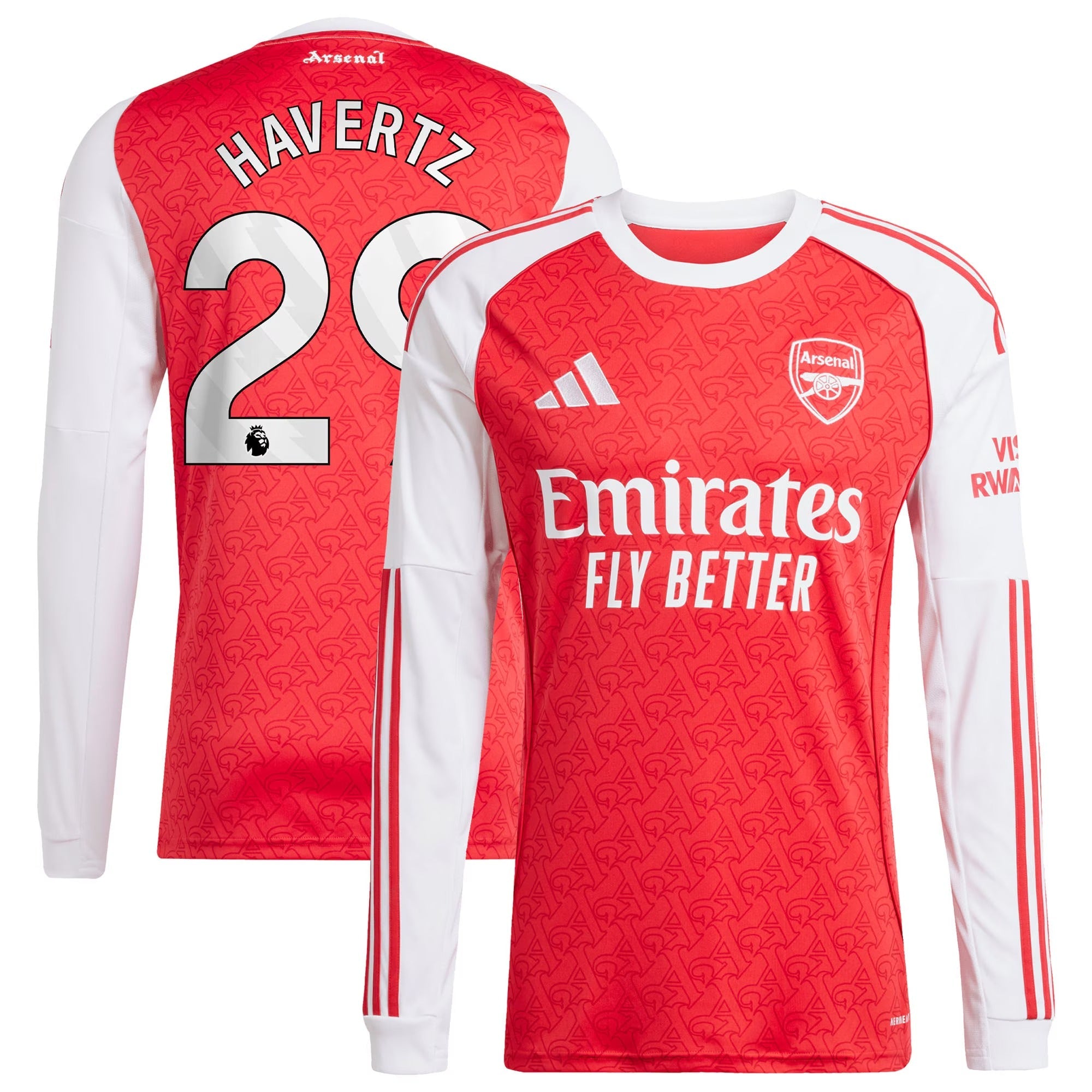 Kai Havertz Arsenal adidas 2025/26 Home Long Sleeve Player Jersey - Red