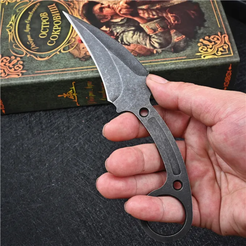 Karambit Knife Steel Handle Fixed Blade For Hunting