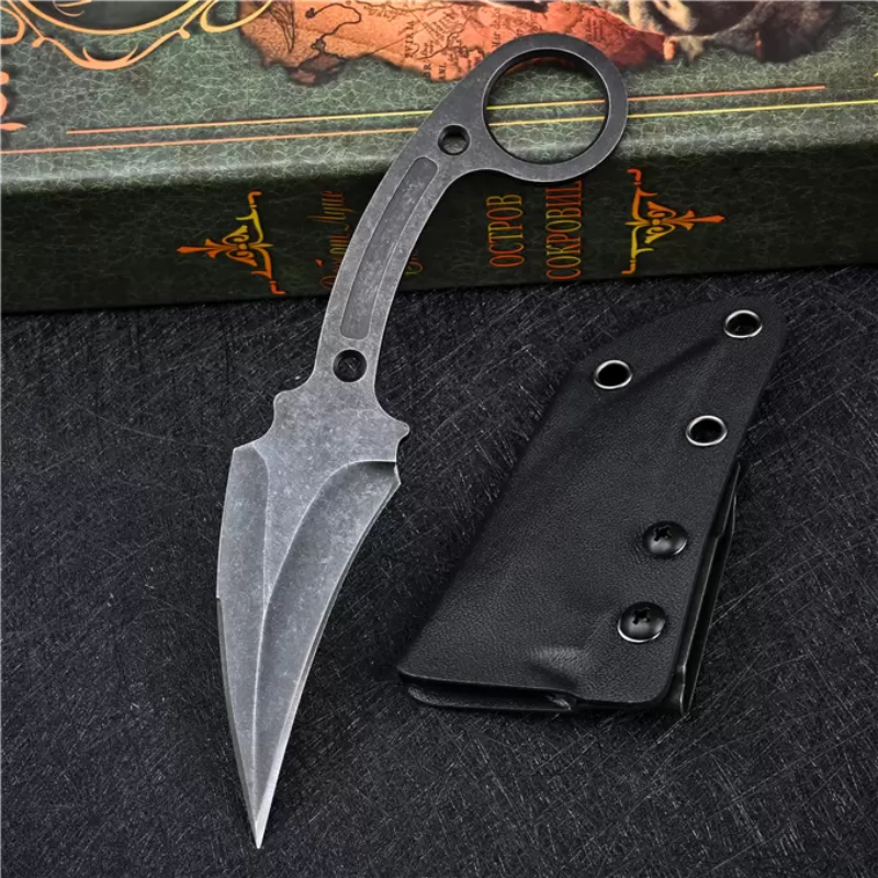 Karambit Knife Steel Handle Fixed Blade For Hunting