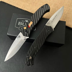 knivescollection™ bk838 folding utility knife – s35vn blade, carbon fiber handle