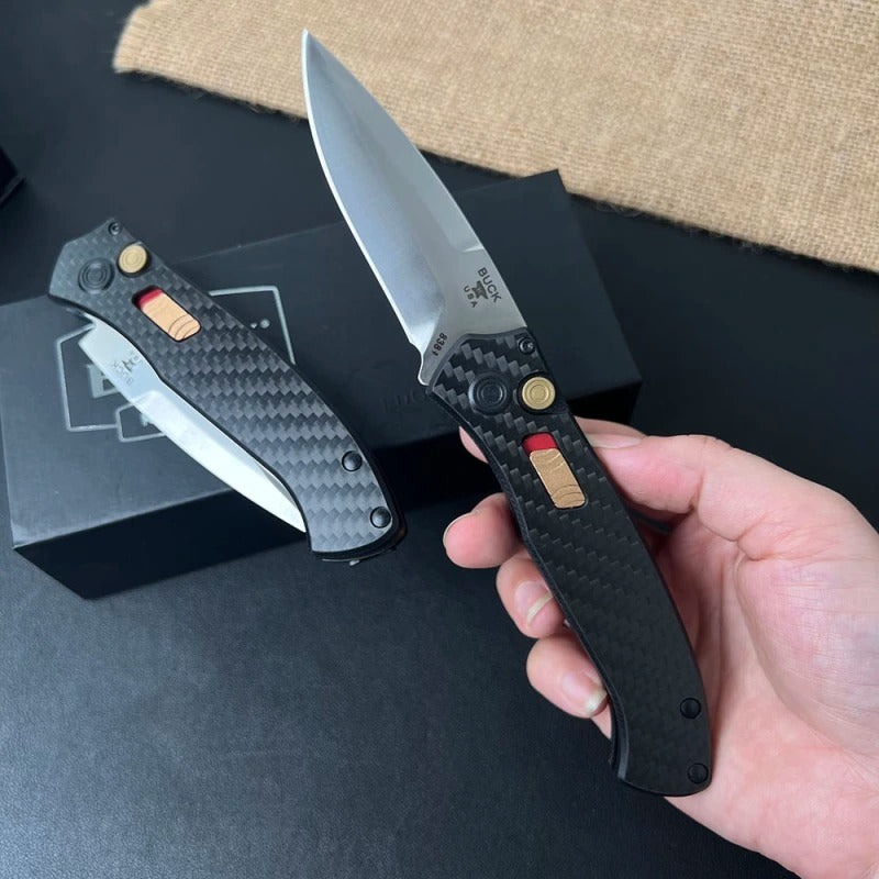 knivescollection™ bk838 folding utility knife – s35vn blade, carbon fiber handle