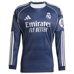 Kylian Mbappé Real Madrid adidas Authentic 2025/26 Away Long Sleeve Player Jersey - Blue