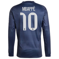 Kylian Mbappé Real Madrid adidas Authentic 2025/26 Away Long Sleeve Player Jersey - Blue