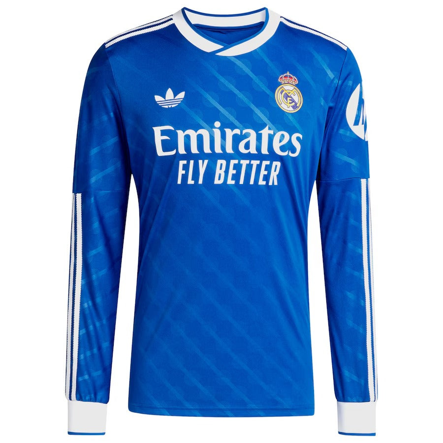 Kylian Mbappé Real Madrid adidas 2025/26 Third Long Sleeve Player Jersey - Blue
