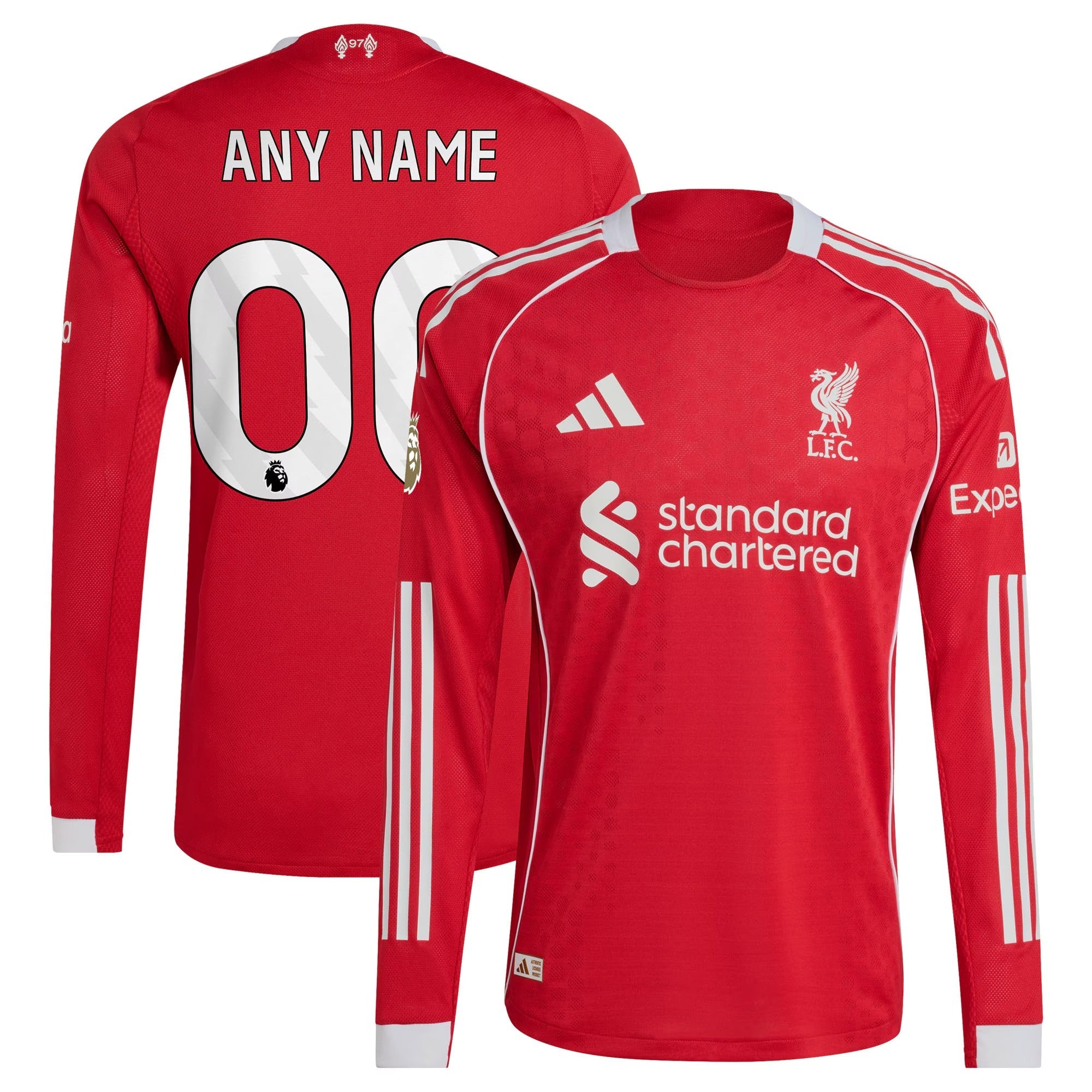 Liverpool 2025/26 Home Custom Long Sleeve Jersey - Red