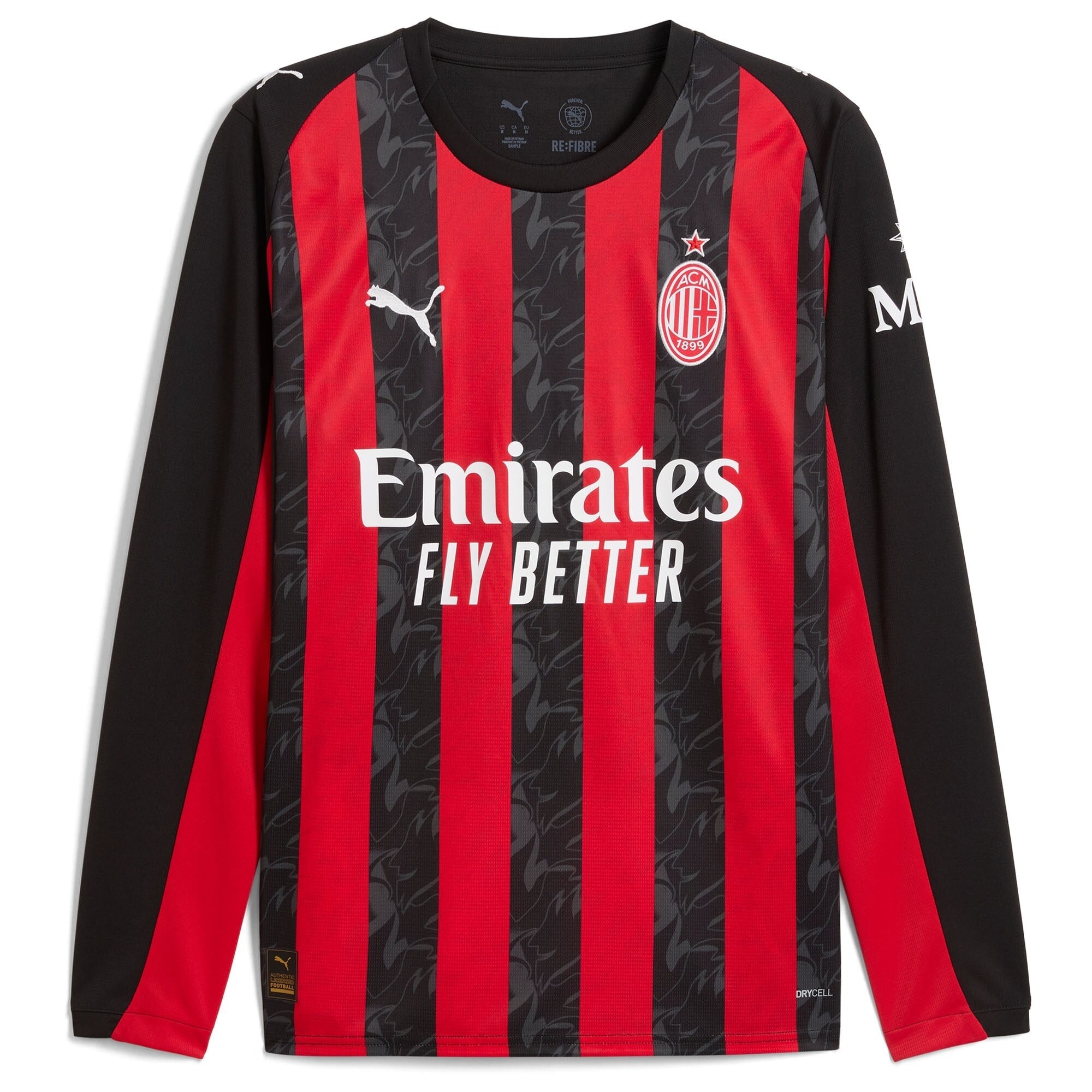 Luka Modric AC Milan Puma 2025/26 Home Long Sleeve Jersey - Red