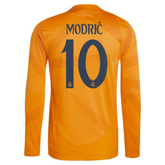 Luka Modric Real Madrid adidas 2024/25 Away Long Sleeve Player Jersey - Orange