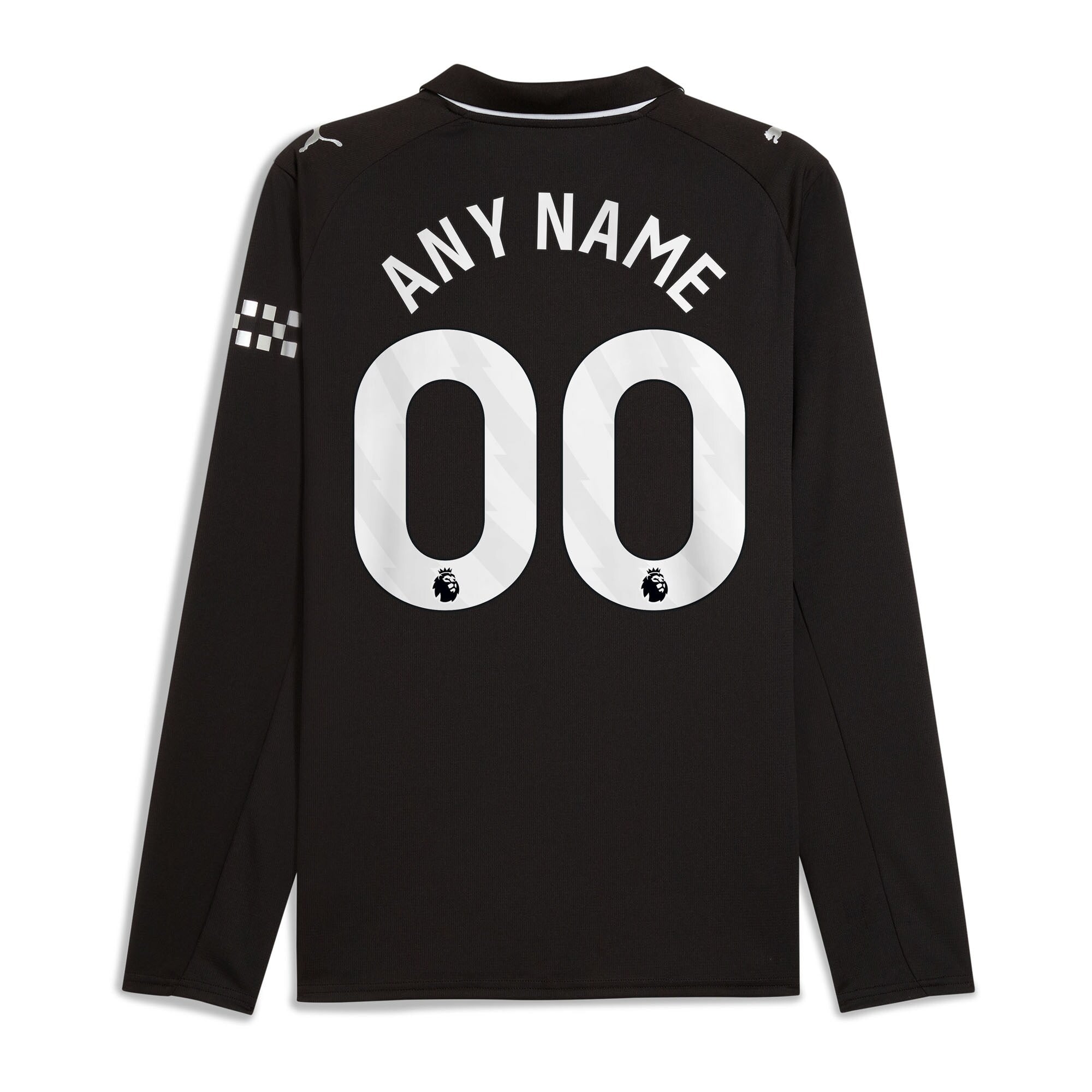 Manchester City Puma 2025/26 Away Long Sleeve Custom Jersey - Black