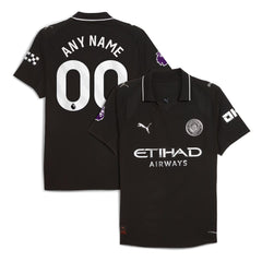 Manchester City Puma 2025/26 Away Custom Jersey – Black