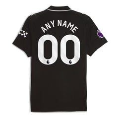 Manchester City Puma 2025/26 Away Custom Jersey – Black