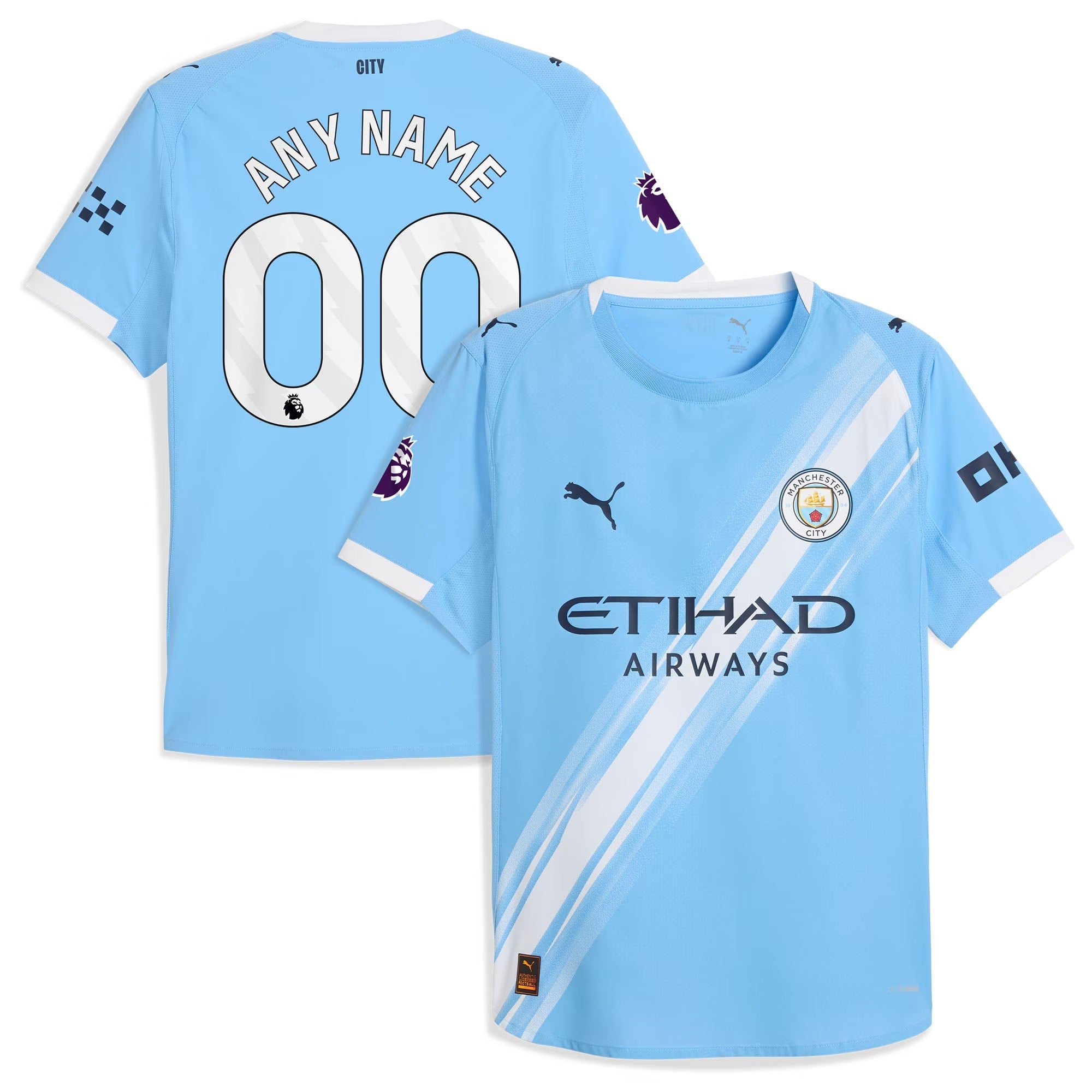 Manchester City Puma 2025/26 Home Custom Jersey - Sky Blue