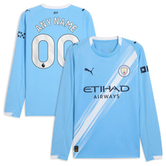 Manchester City Puma 2025/26 Home Long Sleeve Custom Jersey - Sky Blue