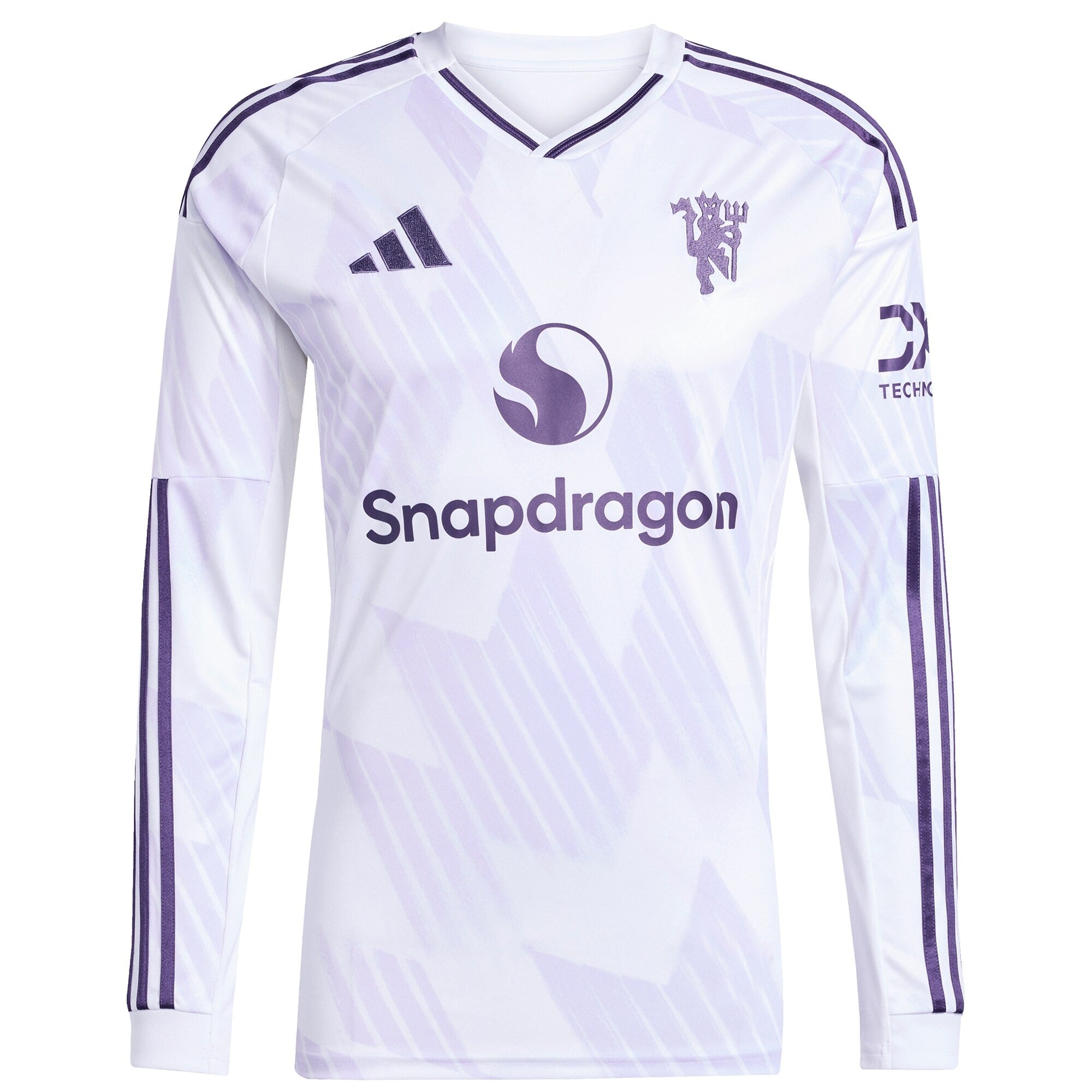 Manchester United adidas 2025/26 Away Long Sleeve Custom Jersey - White