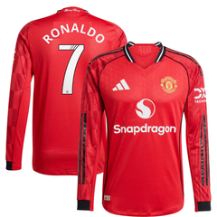 Manchester United adidas WSL Home Shirt 2025-26 - Long sleeve with Cristiano Ronaldo 7 printing Jersey