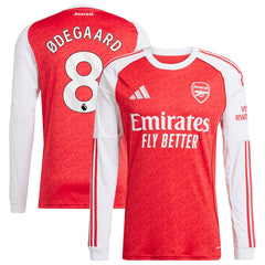 Martin Ødegaard Arsenal adidas 2025/26 Home Long Sleeve Player Jersey - Red