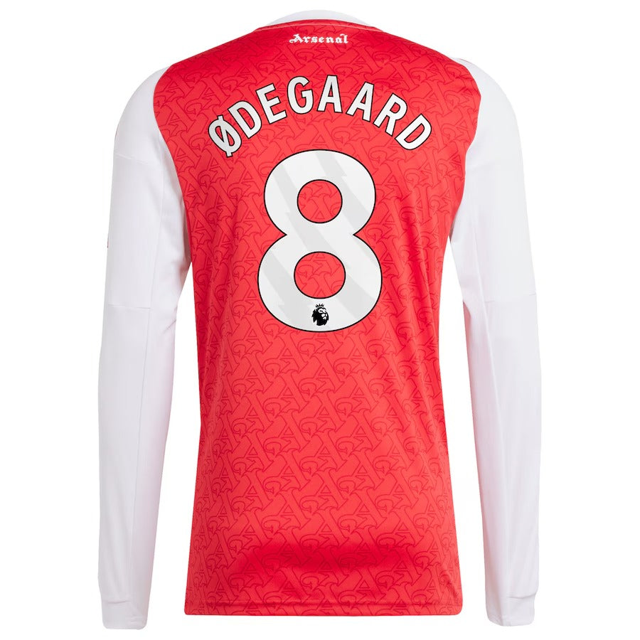 Martin Ødegaard Arsenal adidas 2025/26 Home Long Sleeve Player Jersey - Red