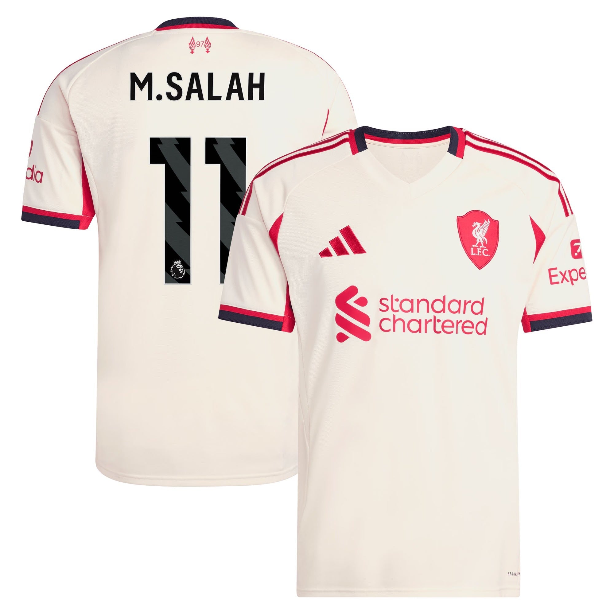 Mohamed Salah Liverpool adidas 2025/26 Away Player Jersey - White