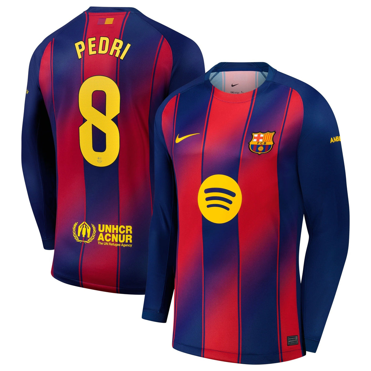 Nike Pedri Barcelona 2025/26 Home Long Sleeve Jersey - Navy