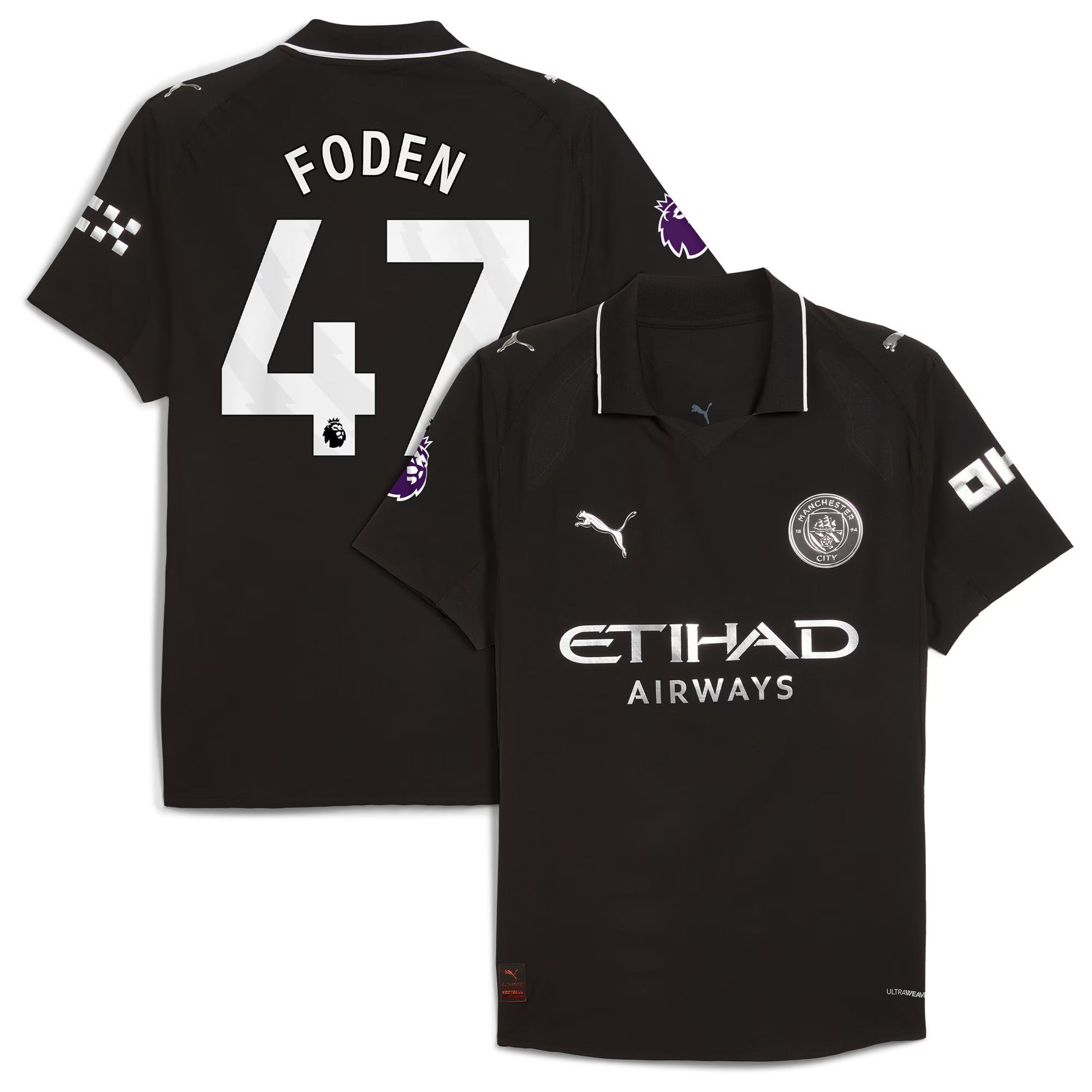 Phil Foden Manchester City Puma 2025/26 Away Player Jersey - Black