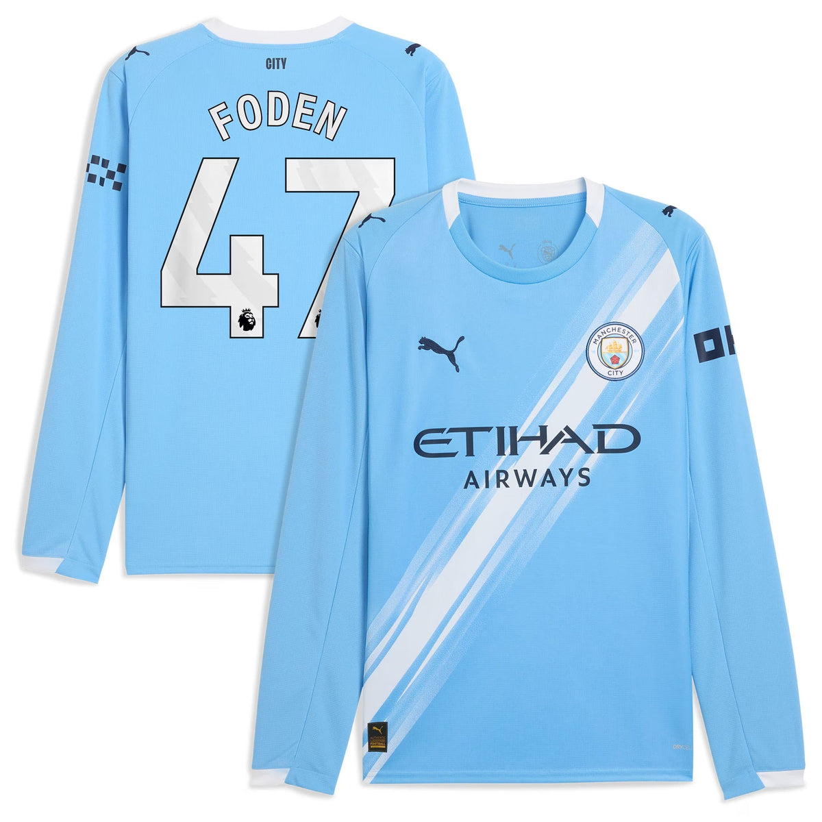 Phil Foden Manchester City Puma 2025/26 Home Long Sleeve Player Jersey - Sky Blue