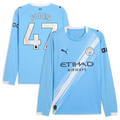 Phil Foden Manchester City Puma 2025/26 Home Long Sleeve Player Jersey - Sky Blue