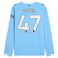 Phil Foden Manchester City Puma 2025/26 Home Long Sleeve Player Jersey - Sky Blue