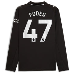 Phil Foden Manchester City Puma Away 2025/26 Long Sleeve Player Jersey - Black